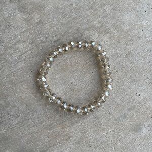 Clear Beige Beaded Bracelet